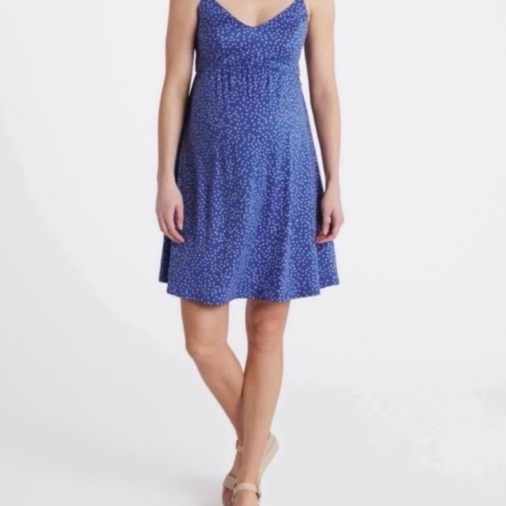 Nine Britton Maternity Dress Blue and White Size Large NWT Summer Beach